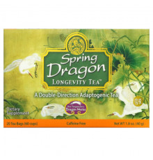 Dragon Herbs ( Ron Teeguarden ), Spring Dragon Longevity Tea, без кофеина, 20 чайных пакетиков, 1,8 унции (50 г)