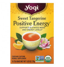 Yogi Tea, Positive Energy, сладкий мандарин, 16 чайных пакетиков, 29 г (1,02 унции)