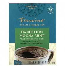 Teeccino, Roasted Herbal Tea, Hazelnut, Caffeine Free, 10 Tea Bags, 2.12 oz (60 g)