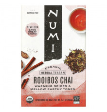 Numi Tea, Organic Herbal Teasan, марокканская мята, без кофеина, 18 чайных пакетиков, 39,6 г (1,40 унции)