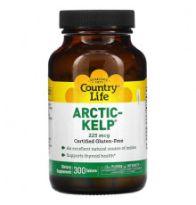 Country Life, Arctic-Kelp, арктические бурые водоросли, 225 мкг, 300 таблеток