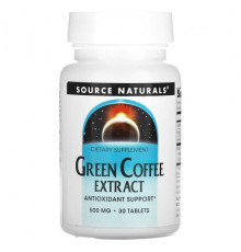 Source Naturals, Экстракт зелёного кофе, 500 мг, 30 таблеток