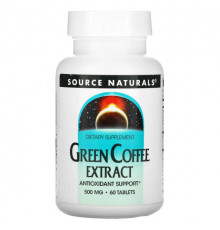 Source Naturals, Экстракт зелёного кофе, 500 мг, 30 таблеток