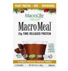 Macrolife Naturals, MacroMeal, суперфуд, ваниль, 10 пакетиков по 40 г (1,4 унции)