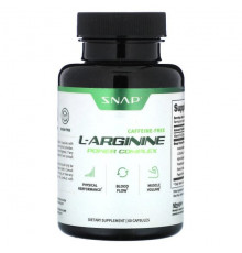 Snap Supplements, L-аргинин, без кофеина, 60 капсул