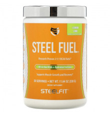 SteelFit, Steel Fuel, универсальное средство с разветвленной цепью и BCAA + увлажняющая добавка, лимон и лайм, 330 г (11,64 унции)