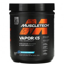 MuscleTech, VaporX5, Next Gen, предтренировочный комплекс, со вкусом Blue Razz Freeze, 266 г (9,40 унции)