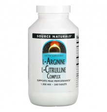 Source Naturals, Комплекс L-аргинина и L-цитруллина, 1000 мг, 120 таблеток