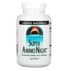 Source Naturals, Super Amino Night, формула с аминокислотами, ночная, 120 капсул