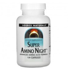 Source Naturals, Super Amino Night, формула с аминокислотами, ночная, 120 капсул