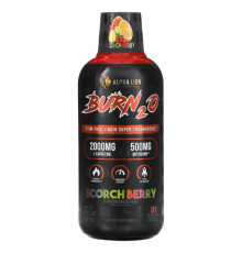 ALPHA LION, Burn2O, Scorch Berry, добавка для сжигания жира, со вкусом фруктового ассорти, 465 мл (15,72 унции)