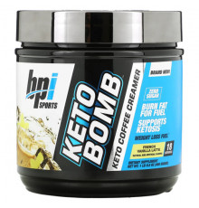 BPI Sports, Keto Bomb, кетогенные сливки для кофе, латте с французской ванилью, 468 г (1 фунт 0,5 унции)