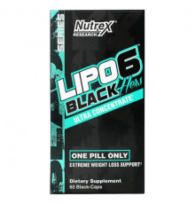 Nutrex Research, LIPO-6 Black для женщин, ультраконцентрат, 60 черных капсул