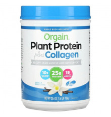 Orgain, Plant Protein Plus Collagen, ваниль, 726 г (1,6 фунта)