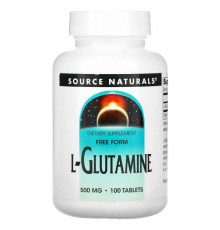 Source Naturals, L-глутамин, 500 мг, 100 таблеток