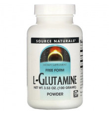 Source Naturals, L-глютамин, порошок в свободной форме 3.53 унции (100 г)