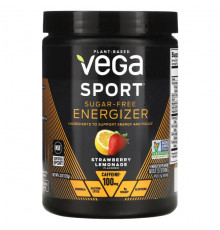 Vega, Energizer без сахара, клубничный лимонад, 122 г (4,3 унции)