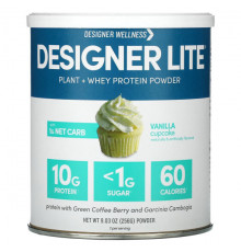 Designer Wellness, Lite Protein, низкокалорийный натуральный протеин, шоколадное печенье со сливками, 9,03 унц. (256 г)