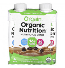 Organic Nutrition, Grass-Fed Protein Shake, Sweet Vanilla Bean, 4 Pack, 11 fl oz (330 ml) Each