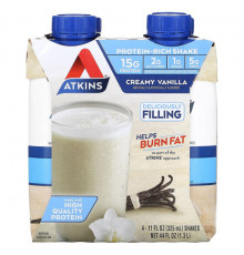 Atkins, Protein Rich Shake, молочный шоколад, 4 коктейля, 325 мл (11 жидк. Унций)