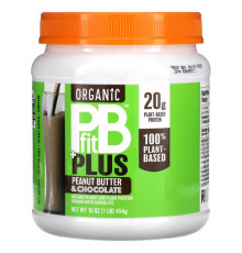 PBfit, Organic PB Fit Plus, арахисовая паста и шоколад, 454 г (1 фунт)