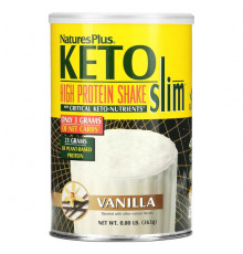 NaturesPlus, Keto Slim, высокопротеиновый коктейль, ваниль, 363 г (0,80 фунта)