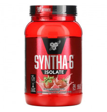 BSN, Syntha-6 Isolate, сухая смесь для приготовления протеиновых коктейлей, со вкусом клубники, 912 г (2,01 фунтов)