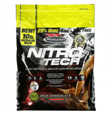 MuscleTech, серия Performance, Nitro Tech, основной источник сывороточных пептидов и изолята, вкус молочного шоколада, 998 г (2,20 фунта)