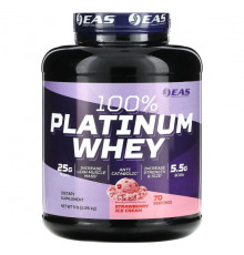 EAS, 100% Platinum Whey, клубничное мороженое, 2,26 кг (5 фунтов)