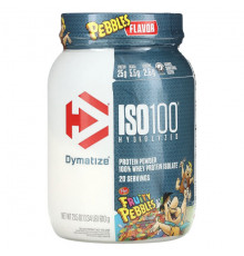 Dymatize, ISO100, гидролизованный 100% изолят сывороточного протеина, фруктовый вкус, 610 г (1,34 фунта)