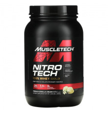 MuscleTech, Performance Series, Nitro Tech, 100% Whey Gold (100% сыворотка), двойной шоколад, 1,02 кг (2,24 фунта)