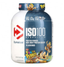 Dymatize, ISO100, гидролизованный, 100% изолят сывороточного протеина, фруктовые шарики, 1,4 кг (3 фунта)