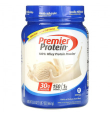 Premier Protein, Порошок из 100% сывороточного протеина, ванильный молочный коктейль, 663 г (1 фунт 7 унций)