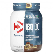 Dymatize, ISO100, гидролизованный, 100% изолят сывороточного протеина, шоколад для гурманов, 640 г (1,4 фунта)