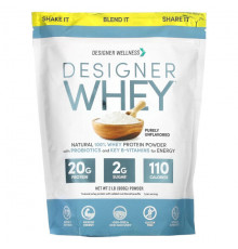 Designer Wellness, Designer Whey, натуральный 100%-ный сывороточный белок, французская ваниль, 340 г