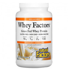 Natural Factors, Whey Factors, сывороточный протеин травяного откорма, натуральная французская ваниль, 340 г (12 унций)