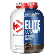 Dymatize, Elite, порошок из 100% сывороточного протеина, насыщенный шоколад, 907 г (2 фунта)