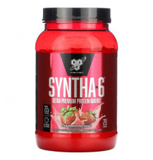 BSN, Syntha-6, Ultra Premium Protein Matrix, клубничный молочный коктейль, 1,32 кг (2,91 фунта)