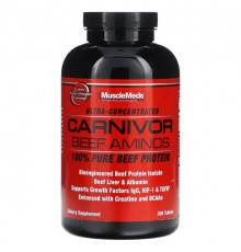 MuscleMeds, Carnivor Beef Aminos, 100% чистый говяжий протеин, 300 таблеток