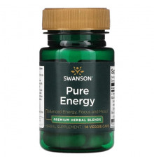 Swanson, Pure Energy, 14 растительных капсул