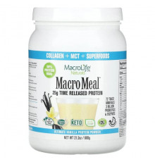 Macrolife Naturals, MacroMeal, протеиновый порошок высшего качества, ваниль, 600 г (21,2 унции)