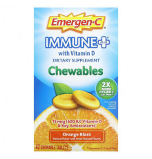 Emergen-C, Immune Plus, с витамином D, апельсиновый сок, 42 жевательные таблетки