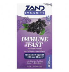 Zand, Immunity, Immune Fast, сладкая бузина, 30 жевательных таблеток