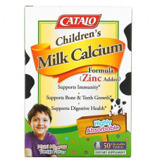 Catalo Naturals, Children's Milk Calcium Formula, ваниль, 50 жевательных таблеток