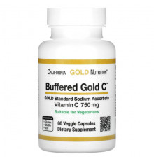 Buffered Gold C, GOLD Standard Sodium Ascorbate (Vitamin C), 750 mg, 60 Veggie Capsules