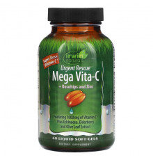 Urgent Rescue, Mega Vita-C + Rosehips and Zinc, 60 Liquid Soft-Gels