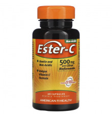 American Health, Ester-C с цитрусовыми биофлавоноидами, 500 мг, 60 капсул