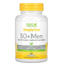 SimplyOne, Men's 50+ Multivitamin with Supporting Herbs, Iron Free, 90 Tablets