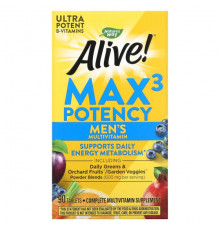 Nature's Way, Alive! Max3 Potency, мультивитамины для мужчин, 90 таблеток