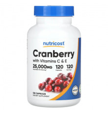 Nutricost, Клюква с витаминами C и E, 120 капсул